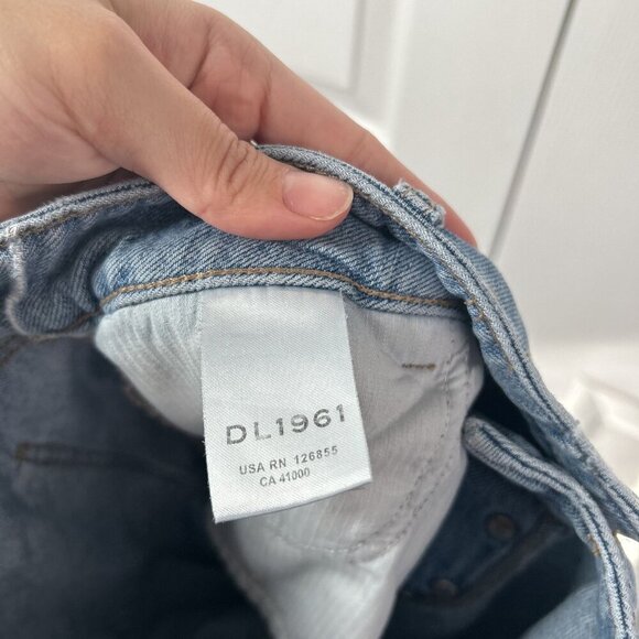 DL1961 Jerry High Rise Vintage Straight Two-Tone Denim Jeans Women's Size 32 - Picture 10 of 13